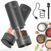 SIMPLETASTE electric grinders with LED light for precise seasoning.