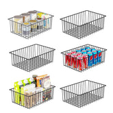 Simple Trending 6-pack large wire baskets front view for easy access and organization.