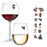 Simply Charmed Christmas wine glass charms on glass add instant drink identification and festive charm