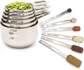Simply Gourmet measuring cups and spoons in stainless steel offer precise dry and liquid measurements.