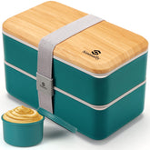 Sinnsally Bento Box with lid closed; secure and portable for on-the-go meals.