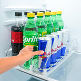 SIP SORT Upgraded Fridge Drink Organizer front view highlights compact, space-saving design.