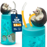 SIP WITH ME Hedgehog 12 oz kids bottle with straw for on the go hydration.