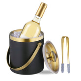 Sipoyen ice bucket with lid, handle and tong for easy ice service at parties.