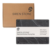 Siren Stone drying mat front view shows a compact slate design for small kitchens.