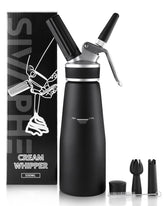 Sivaphe professional whipped cream dispenser exterior in black for cafe-quality toppings.