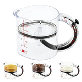 SKAHEE 4-in-1 measuring cup with push-base for quick, precise measurements.