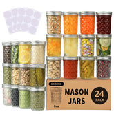 SKOCHE 8oz mason jar with regular lids for reliable canning and storage.
