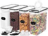 Skroam cereal containers 4L, stackable for organized pantry and fresh storage.