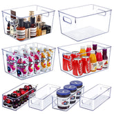 SKTEET clear storage bin for pantry; transparent large bin for quick item identification.