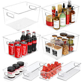 SKTKSE clear storage bins organize pantry shelves for visible contents and easy access