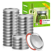 SkyBD wide-mouth lids with rings for airtight Ball and Kerr jars.