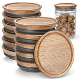 SKYBD wooden lids bulk pack ready for pantry organization and reusability.