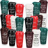 Skylety Bible Verse Tumbler front view, durable 16 oz cups for daily use.