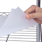 Slendor wire shelf liner on a shelf creates a flat, organized surface.