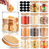SLifeJars 16oz glass jar with bamboo lid showing clear contents for pantry organization