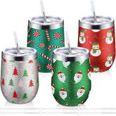 Sliner Christmas glitter tumbler 12oz with lid for festive sipping