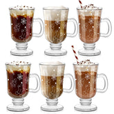 Sliner Christmas snowflake glass mug with handle for easy sipping