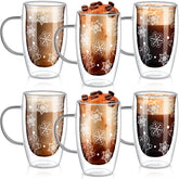 Sliner gingerbread-man glass mug with double-wall insulation for hot drinks