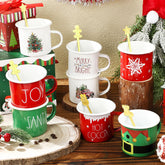 Sliner Joy Christmas mug Santa pattern for festive coffee moments.