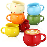 Sliner polka-dot mugs six-pack adds cheerful mornings.