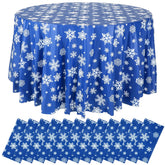 Sliner snowflake tablecloth pack for quick festive setup and cleanup