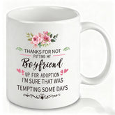 Slugeren mug featuring the phrase for daily coffee, ideal for a boyfriend's mom.
