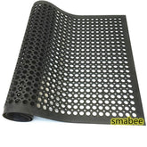 smabee anti-fatigue mat with drainage holes for safer kitchen floors