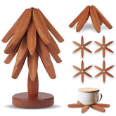 Smartwikiit tree-trivet set-4-pcs protects countertops from heat with a decorative display.