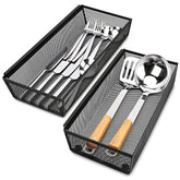 Smgmg Silverware Drawer Organizer 2-pack keeps utensils neatly arranged in any kitchen.