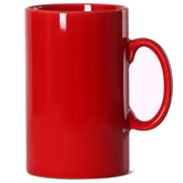 Smilatte 28oz mug with red handle, ideal for bold coffee at home or in the office.