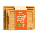 SMIRLY bamboo cutting board large in use for prep, sturdy and reliable