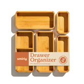 SMIRLY bamboo drawer organizer for large utensils with a durable, easy-to-clean design.