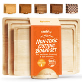 SMIRLY birch cutting board with large prep surface for bulk chopping.