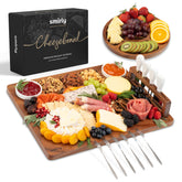 SMIRLY charcuterie board large wood with accessories promotes effortless entertaining.