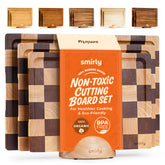 Smirly rubberwood large cutting board for bulk prep and knife-friendly cutting