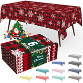 Smiry gingham disposable table cloth pack ready for event setup.