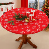 Smiry round spandex tablecloth with elastic edge secures 36-44 inch tables outdoors.