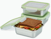 SnapMate set of 3 stainless steel sandwich containers for durable meal prep.