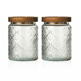 Snminetal vintage glass jar with plum pattern keeps cookies fresh and stylish.