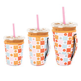 Snowso Groovy Flowers 3-pack sleeves keep hands dry while sipping.