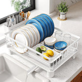 SNTD compact dish drying rack design saves counter space for small kitchens.