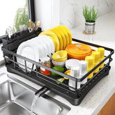 SNTD dish drying rack with large-capacity fits tight counters.
