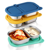 Snuggery 2-compartment snack container with lid for organized lunches.