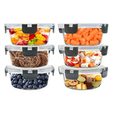 SOACOAKO 13oz glass meal prep pack shot shows leak-proof lids for on-the-go meals