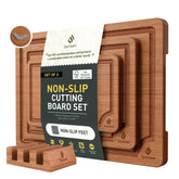 Socisen bamboo cutting board set with three sizes and a holder for organized prep