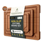 Socisen bamboo cutting board small 9x6 with stable non-slip feet.