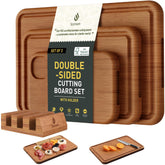 Socisen cutting board set with holder in 15x10in for organized meal prep