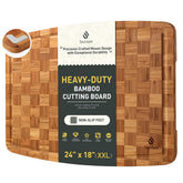 Socisen Extra Large bamboo cutting board with non-slip feet for stability
