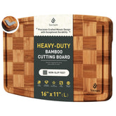 Socisen heavy-duty bamboo cutting board over sink with non-slip stability.